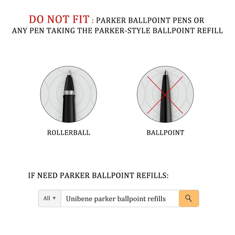 Unibene Parker Compatible Rollerball Refill 6 Pack, 0.5mm Fine Point - Black, Smooth Writing Replaceable German Gel Ink Pen Refills for IM Sonnet Urban Pens - Image 5